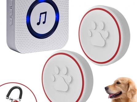 LIKEPAI Dog Doorbells for Potty Training-Wireless Dog Door Bell for Dog Puppy Training Sliding Door Go Outside Doorbell and Wate