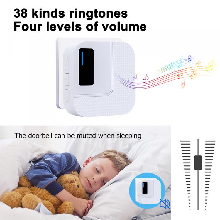 交流供電無線家用防水門鈴N60D1遠距離300米傳輸55首鈴聲美規歐規英規澳規日規插頭無線門鈴 交流供電門鈴 第9張