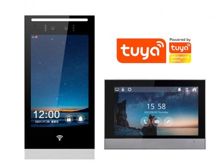 家家安涂鴉智能tuya人臉識別可視對講門禁一體機雙目高清可視對講