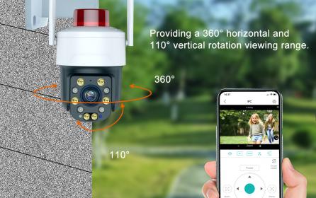 30倍變焦紅外夜視云臺高清5MP戶外防水球形攝像機帶報警燈手機遠程視頻4G+WIFI無線監控攝像頭