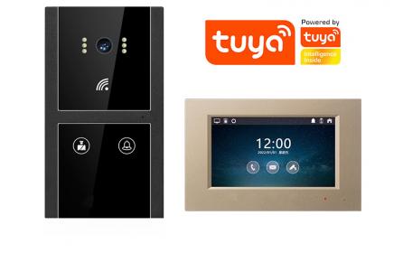 涂鴉智能別墅可視呼叫視頻對講套裝室內7寸觸摸屏主動監控tuya可視門鈴遠程開鎖對講門禁系統H5+7006