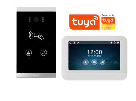 涂鴉可視對講套裝公寓辦公樓寫字樓小區機關單位訪客來訪視頻呼叫雙向視頻語音樓宇對講門禁系統H6+P7008