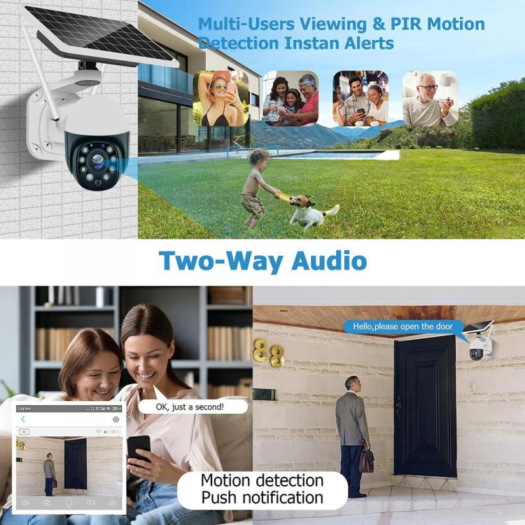 TUYA涂鴉APP海思WIFI無線低功耗太陽能電池供電戶外云臺(tái)監(jiān)控?cái)z像頭高速球機(jī)5倍變焦紅外夜視Q09 4G太陽能攝像機(jī) 第4張